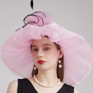 Kentucky Derby Church Dress Hat for Women Pink Fuchsia Line